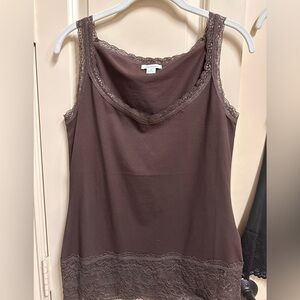 Sundance brown size medium cotton lace tank new without tags